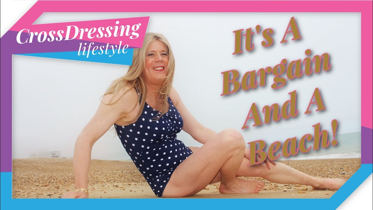 Crossdressing - Shopping Enfem a new summer dress & swimming in sea
