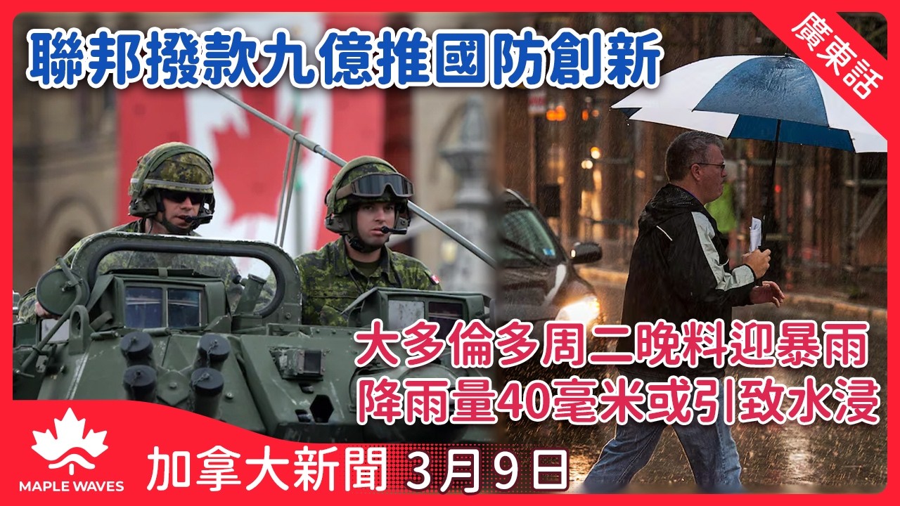 加拿大新聞 3月9日 | 聯邦撥款九億推國防創新 | 卑詩省選手米蘭殘奧奪金 為本國奪今屆首金 | 安省男子於拉斯維加斯涉虐紅鸛被捕 | 溫哥華世界盃官方球迷節設於喜士定公園