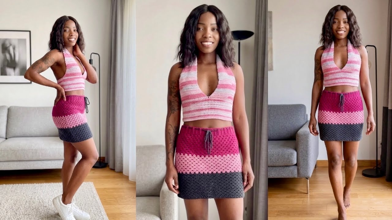 How To Crochet A Multi-Colour Granny Stitch Skirt | Simple Step By Step Tutorial for Beginners