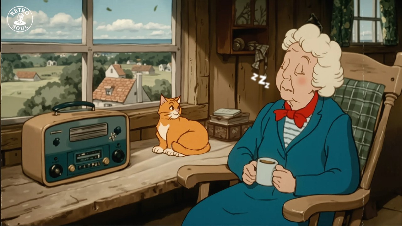 Grandma dozed off by the window - Retro Oldies Playing in Another Room