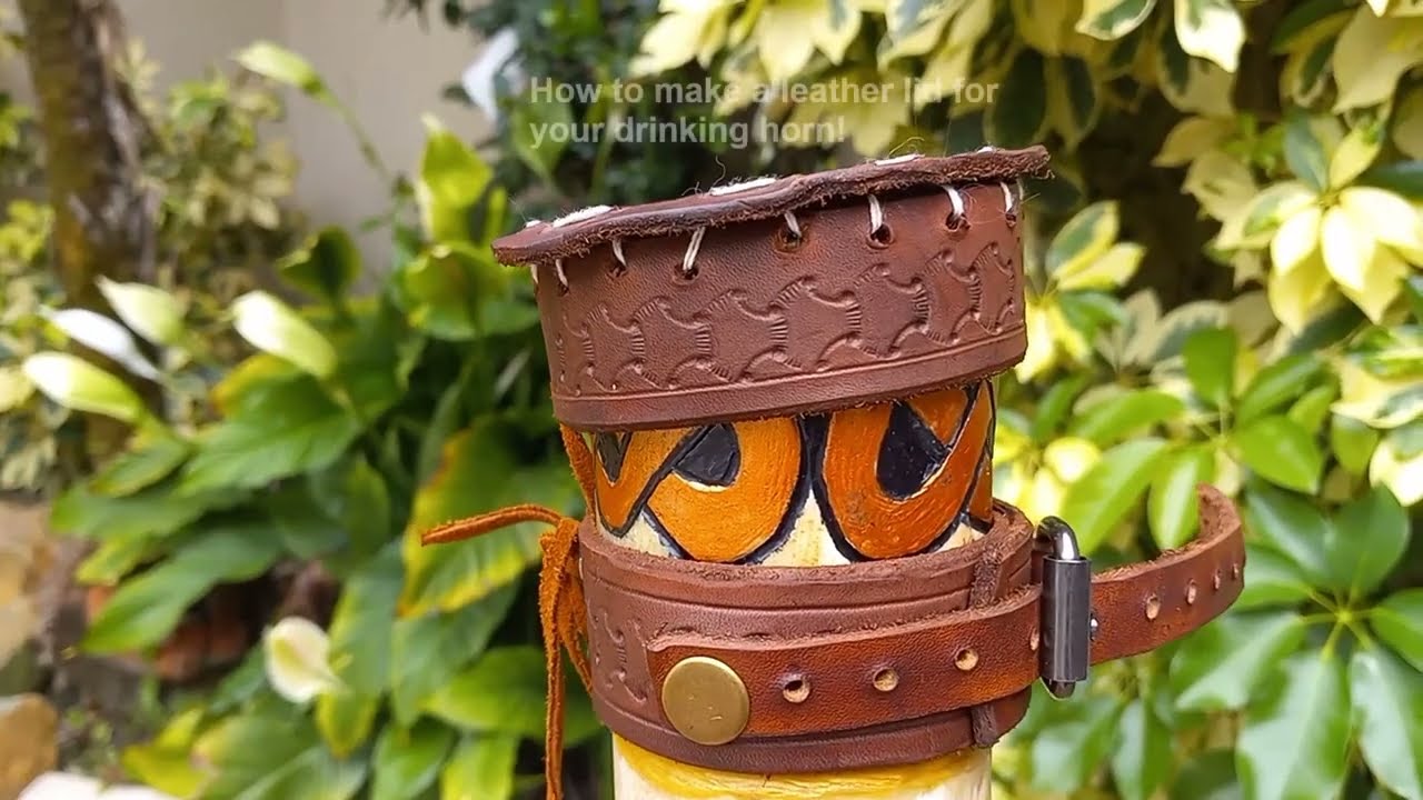 How to make  Leather lids for drinking horns