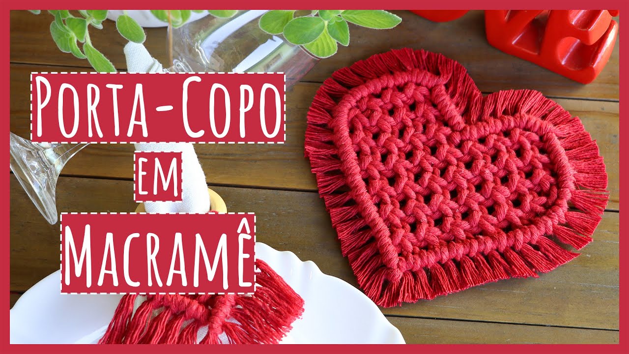 ❤️ Porta-Copo de Coração em Macramê | Delicado e Criativo!