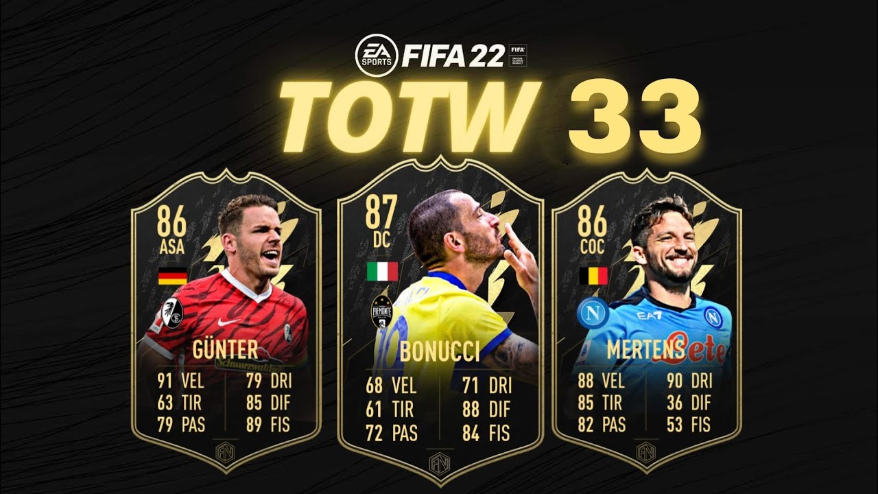 TOTW 33 PREDICTION FIFA 22