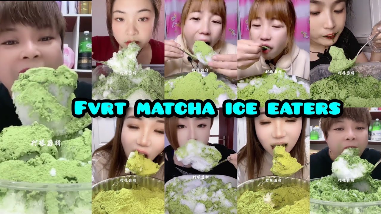 MATCHA🧊✨ICE FVRT ICE EATER|MATCHA ICE EATING MUKBANG 💦🟢💚|ONLY BITES ASMR