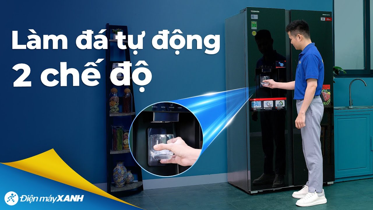 Uống cà phê sữa với đá xay cực đã nhờ TỦ LẠNH LÀM ĐÁ TỰ ĐỘNG, lấy được 2 kiểu đá