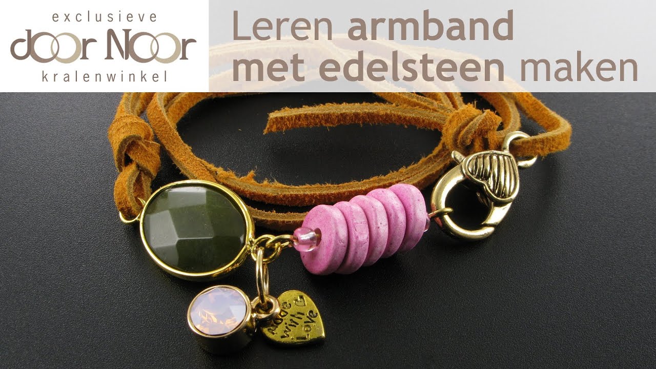 Armband maken met leren veter