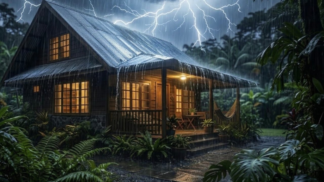 😴 Fall Asleep Instantly with Intense Rainstorm at Night | Ultimate Stress Relief Audio