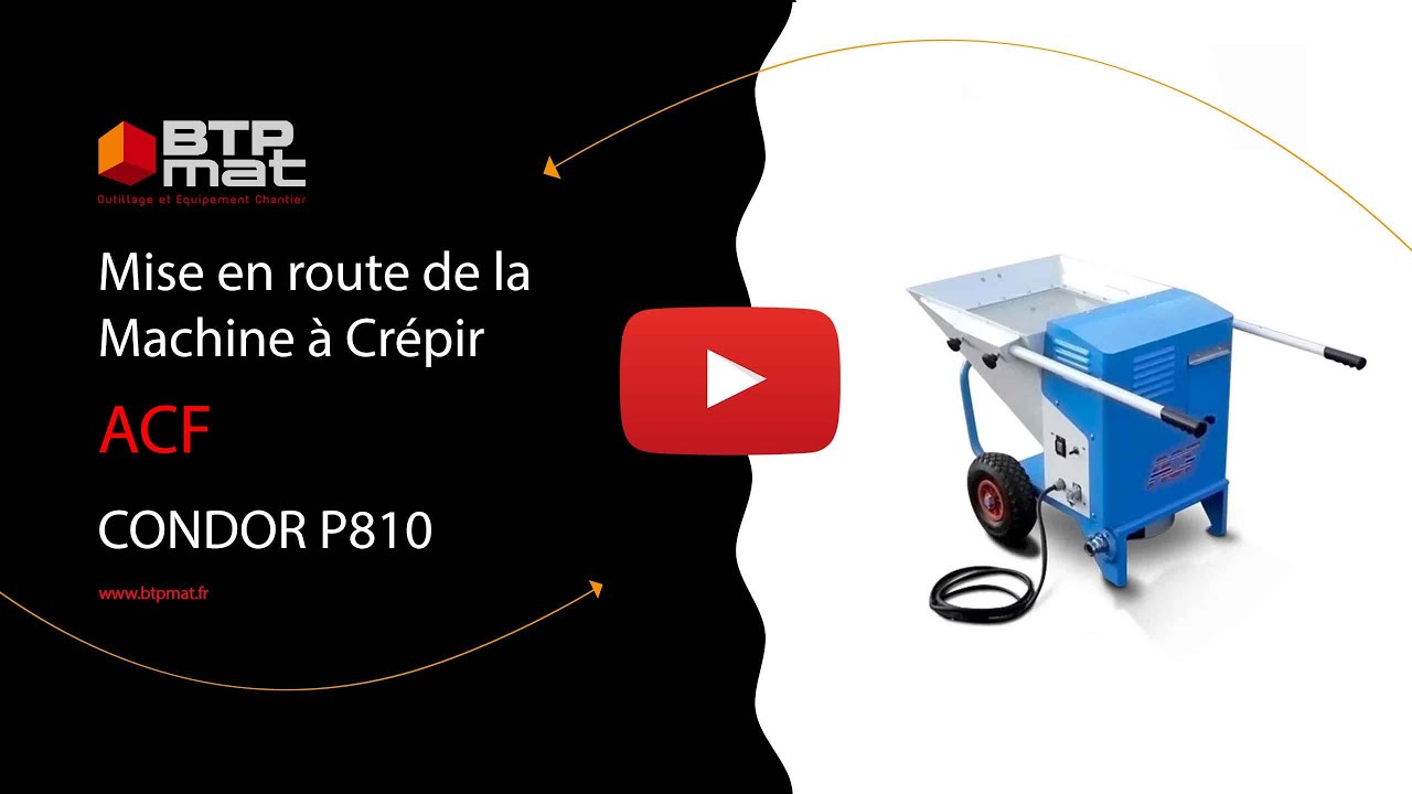 ACF CONDOR P810 - Mise en route de la Machine à Crépir