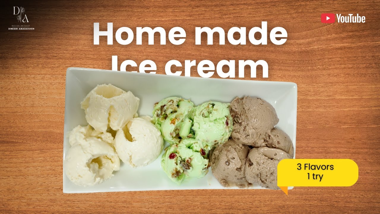 3 Ice Cream Flavors in ONE Batch 🍨 | Vanilla, Chocolate with Fruit and nut at Home