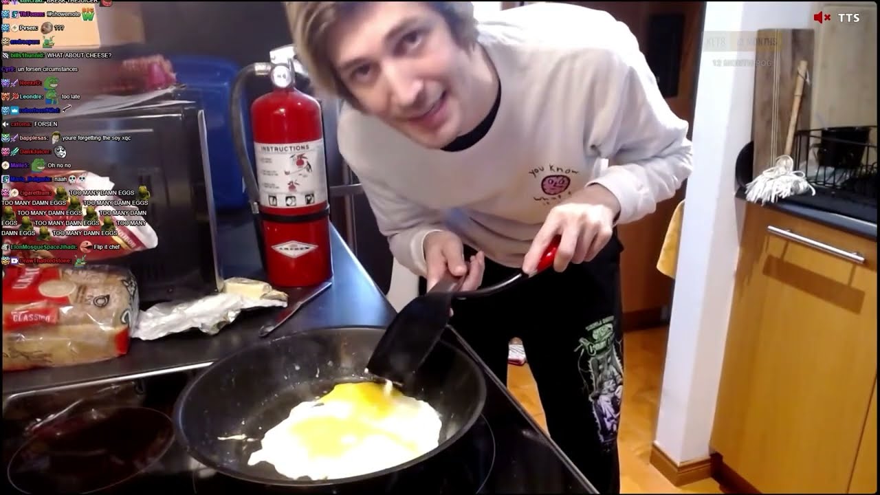 xQc cooks his own breakfast and Nick tries and rates it
