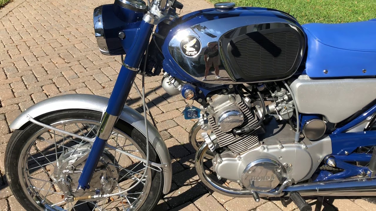 Nicely restored 1965 Honda CB160 in blue and silver for sale