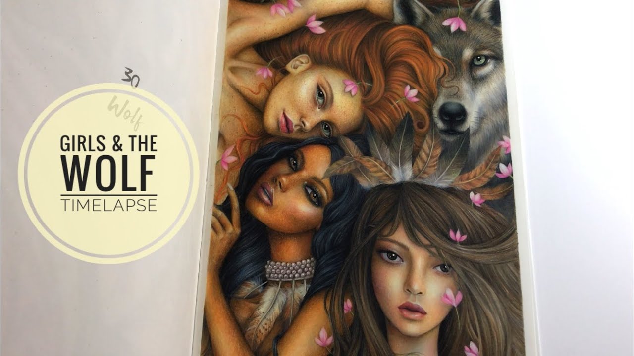 TIMELAPSE: Girls And The Wolf // WILD SOUL Coloring Book
