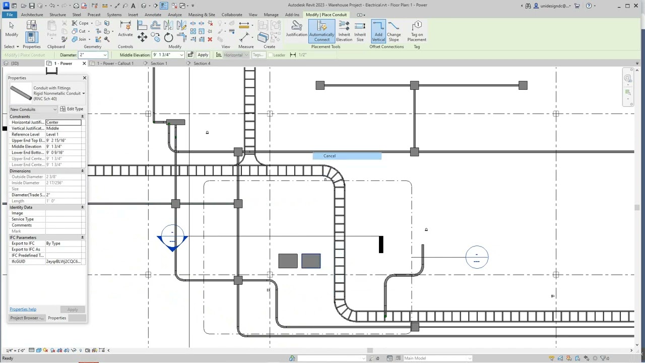 Revit MEP Cable tray conduit connections