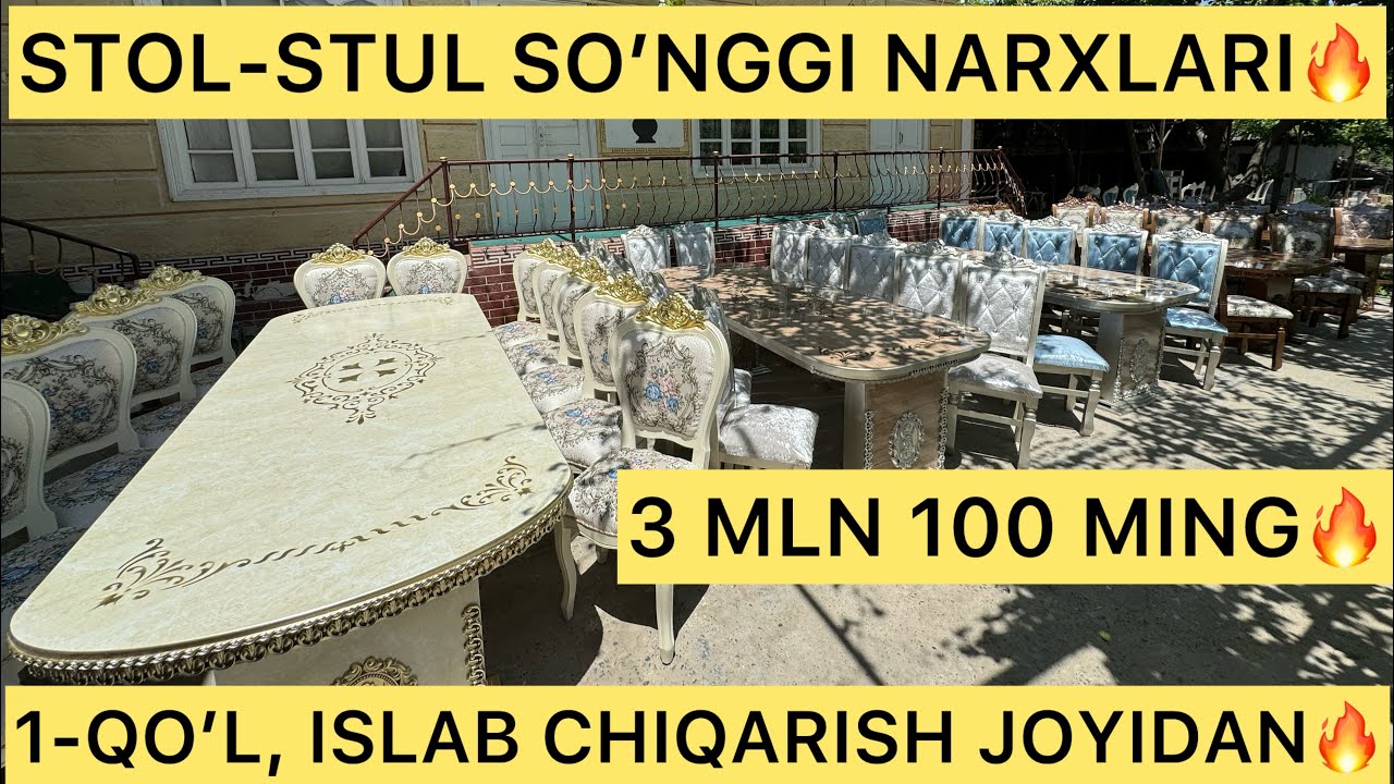 STOL-STULLAR ARZON, 1-QO’L JOYIDAN MAXSUS VIDEO OBZOR. NARX NAVO ISHLAB CHIQARISH SEHDAN🔥