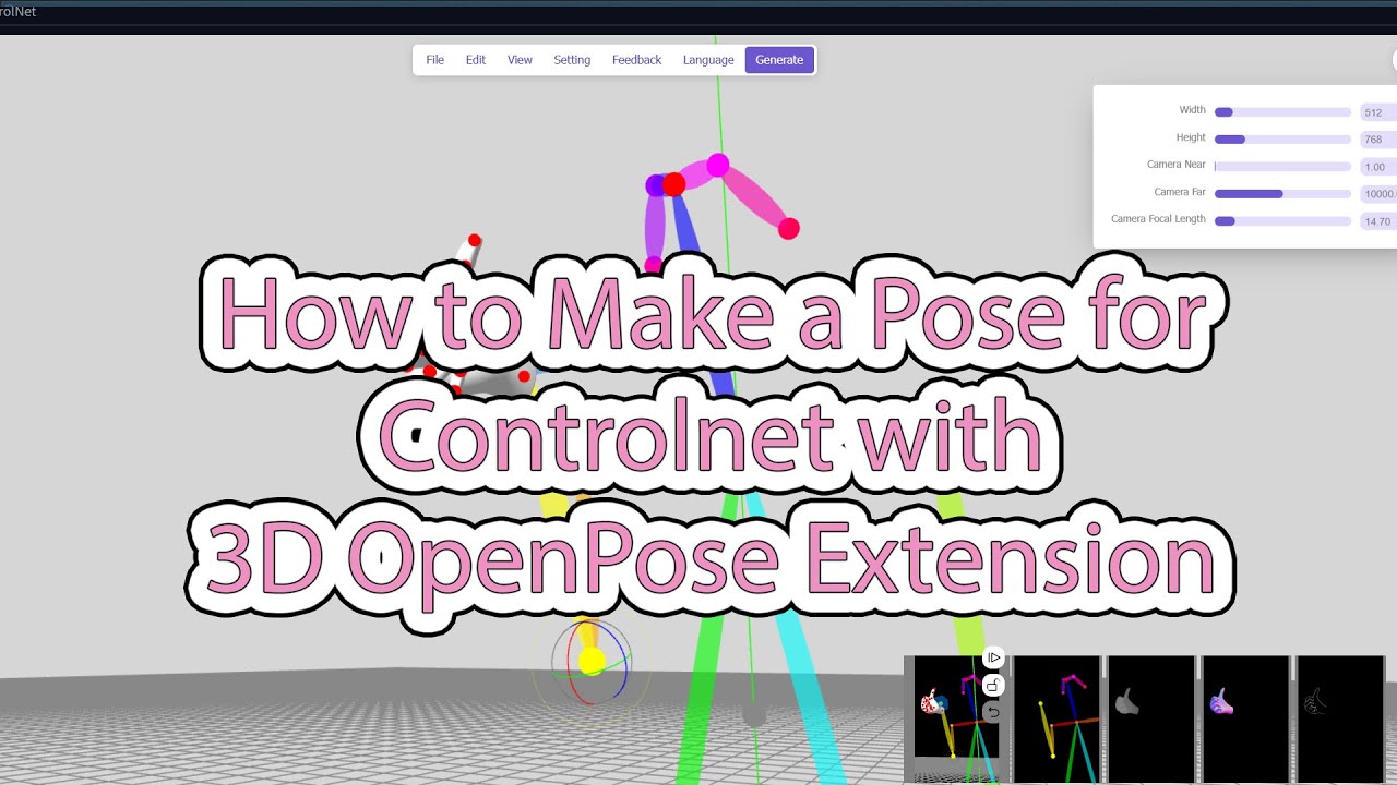 Как создать позу для Controlnet с помощью расширения Automatic1111 3D OpenPose