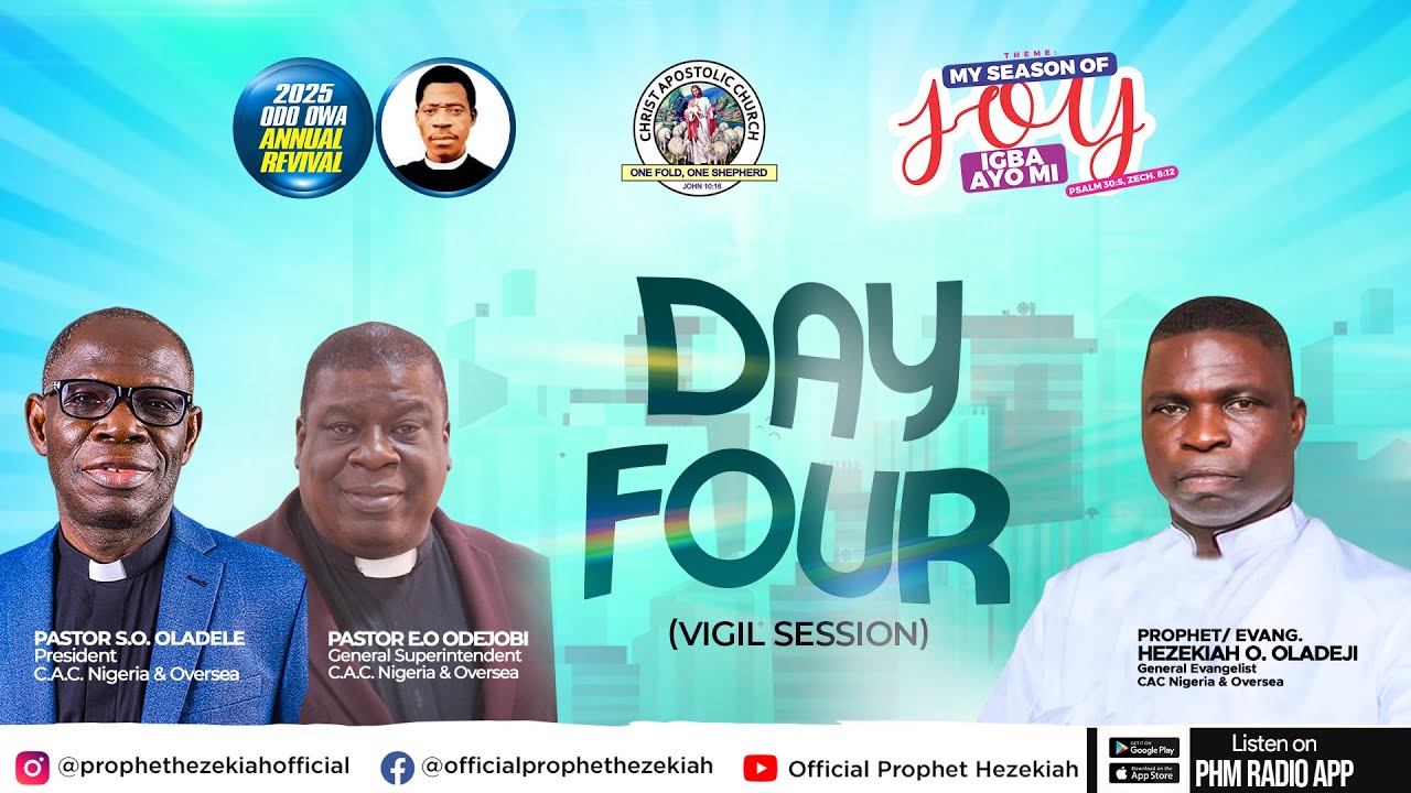 MY SEASON OF JOY  | DAY 4 VIGIL SESSION | PROPHET/EVANG. HEZEKIAH OLADEJI SESSION