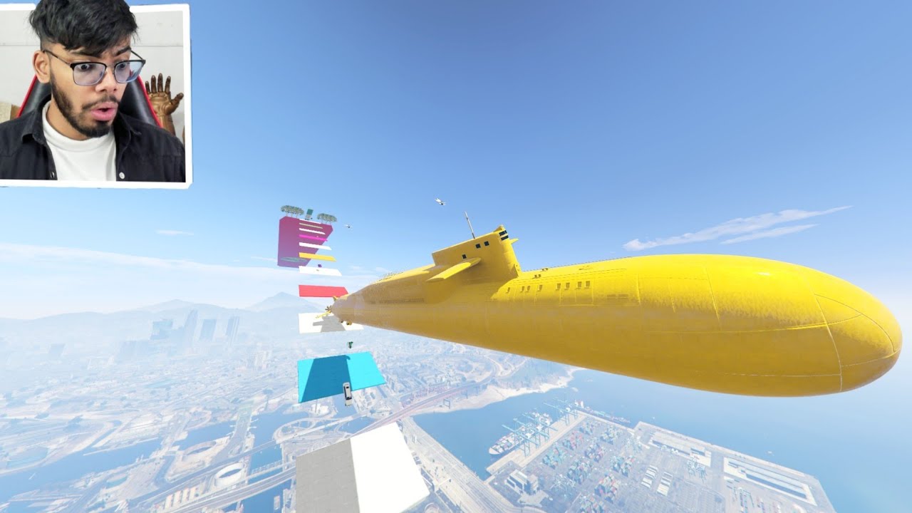 Mega Ramp With Biggest Submarine 999.999% People Fail This Race in GTA 5!