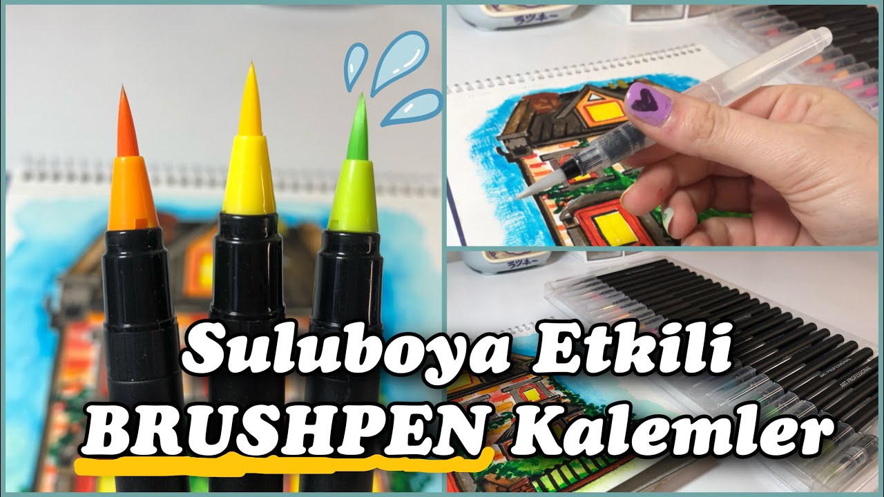 Eskiz Defterine Çizim | Yeni Brushpen Seti İncelemesi | Su hazneli Suluboya Fırçası #artprofessıonal