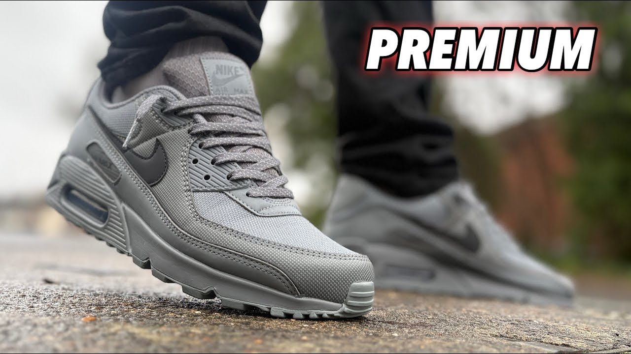 СЕКРЕТНАЯ ФУНКЦИЯ! Обзор и демонстрация на ногах кроссовок NIKE AIR MAX 90 PREMIUM BLACK SMOKE GREY.
