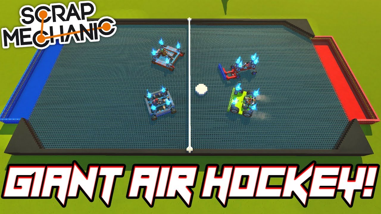 GIANT AIR HOCKEY BATTLE in SCRAP MECHANICS MULTIPLAYER!!
