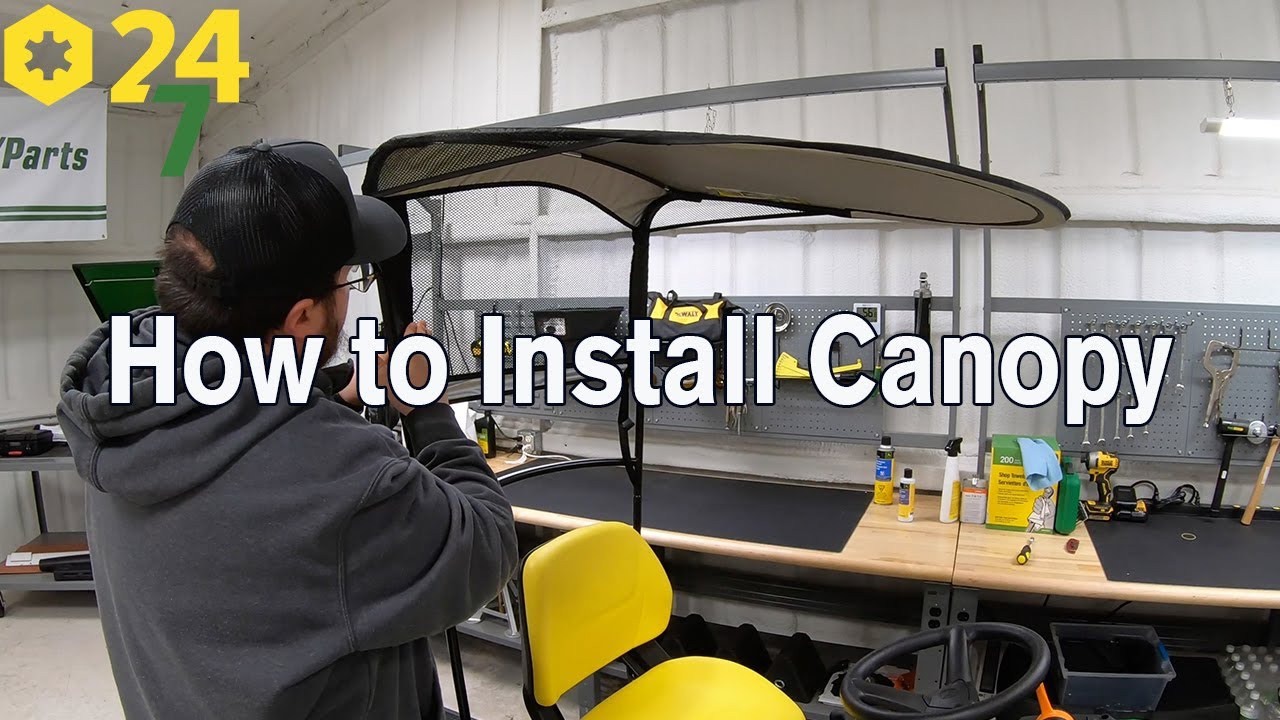 How to Install John Deere Lawn Mower Sun Canopy/Sun Shade LP68122