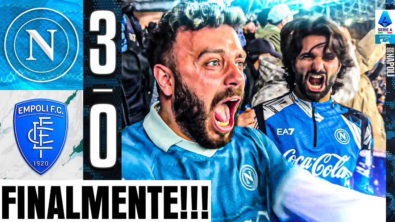 💦 FINALMENTE!!! NAPOLI 3-0 EMPOLI | LIVE REACTION NAPOLETANI AL MARADONA HD