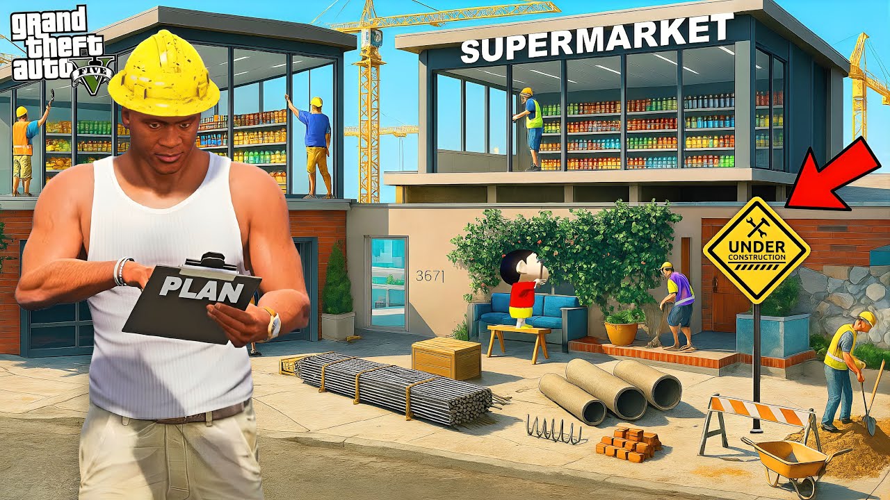 GTA 5 : Franklin & Shinchan Upgrade Their Super Market to NEXT LEVEL ! in Telugu