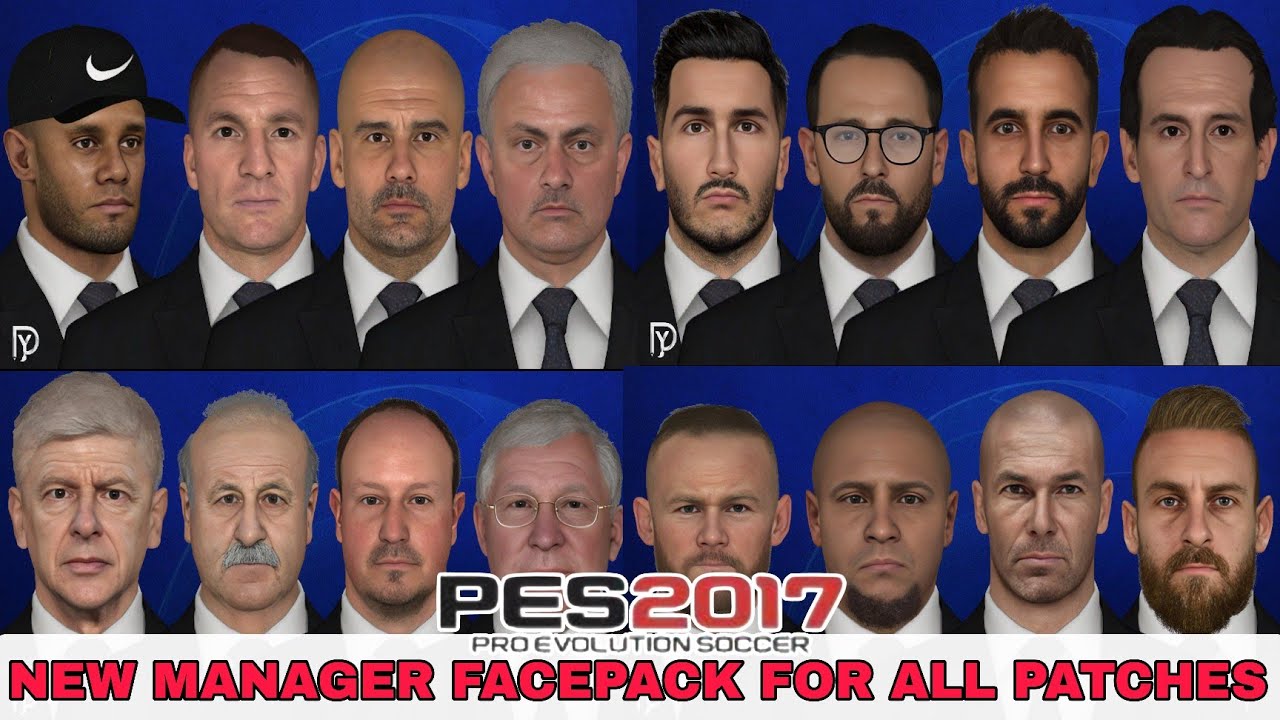 PES 2017 NEW Manager Facepack 2024 - 2025 COMPATIBLE WITH ALL PATCHES | PES 2017 MANAGER PACK 2024