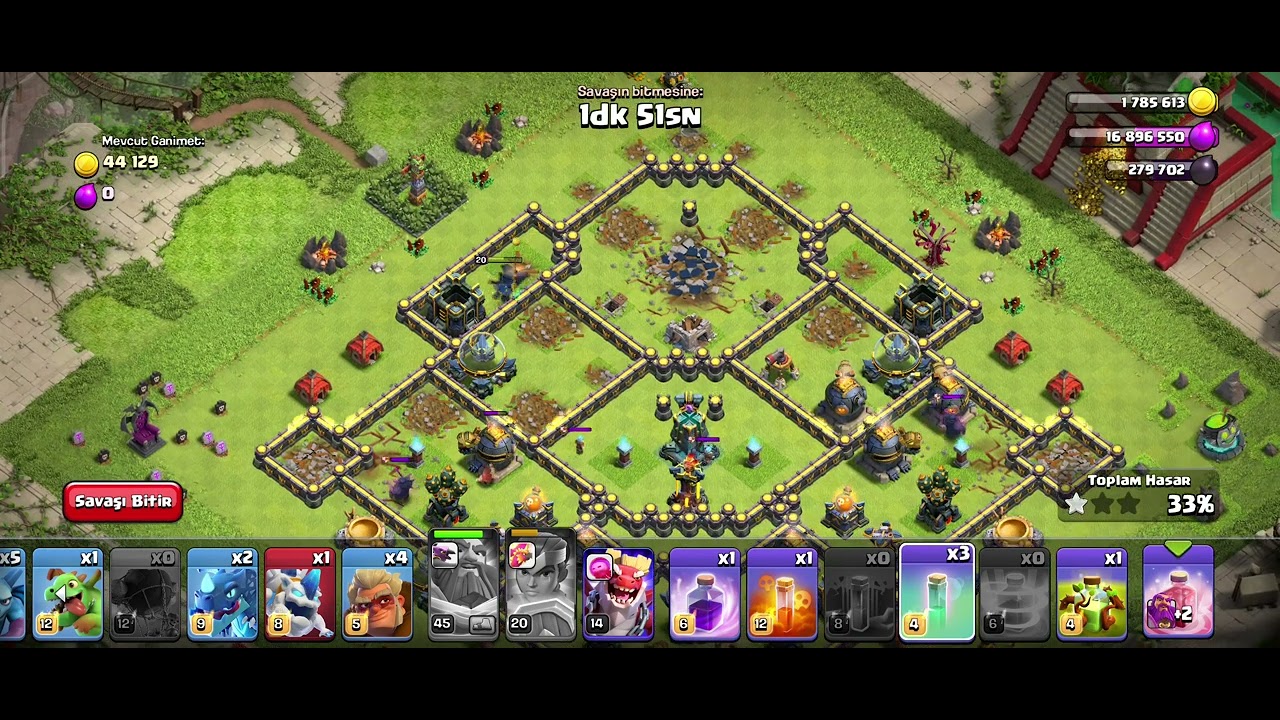 ATEŞLER ÇILGINLIĞI ETKİNLİĞİ CLASH OF CLANS RAHAT FULLEME -CLASH OF CLANS ETKİNLİK MÜCADELESİ 