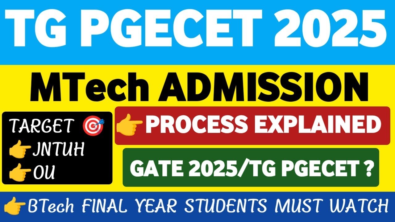 TG PGECET/MTech Admission Process in Telangana@StudentUpdates247
