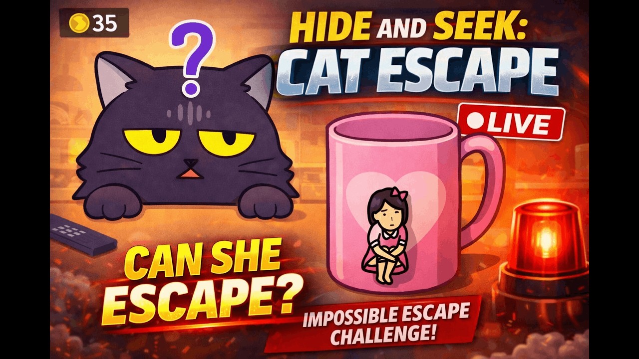 Impossible Escape Challenge😱 Hide and Seek Cat Escape! #live