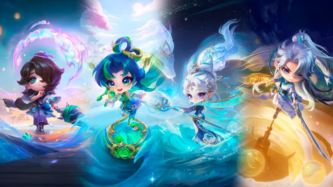 White Snake Hwei, Seraphine, Janna & Yone - Chibi Preview - TFT: Golden Spatula