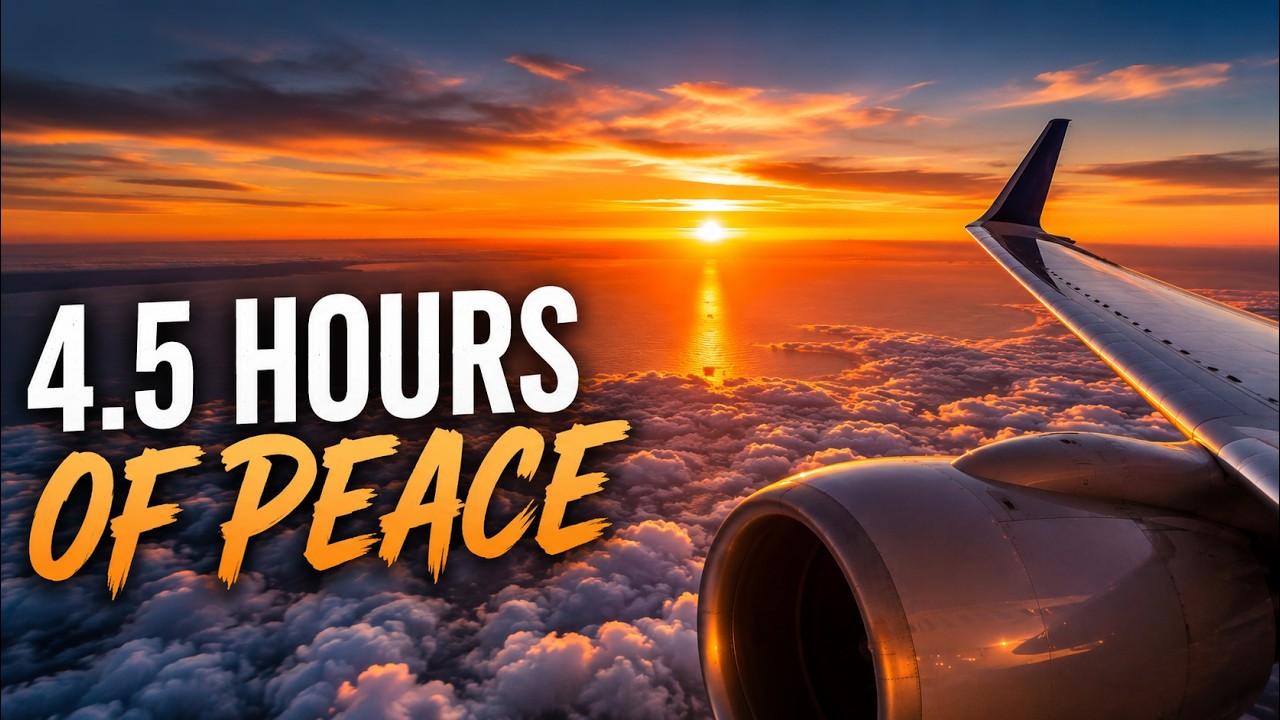 4.5 Hours Above the Clouds: Sunset Over the Pacific on a United 777 (No Music, Real Time)