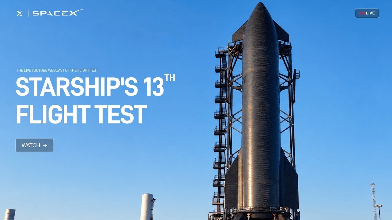 SpaceX Starship Flight Test 13. Starship Live Broadcast