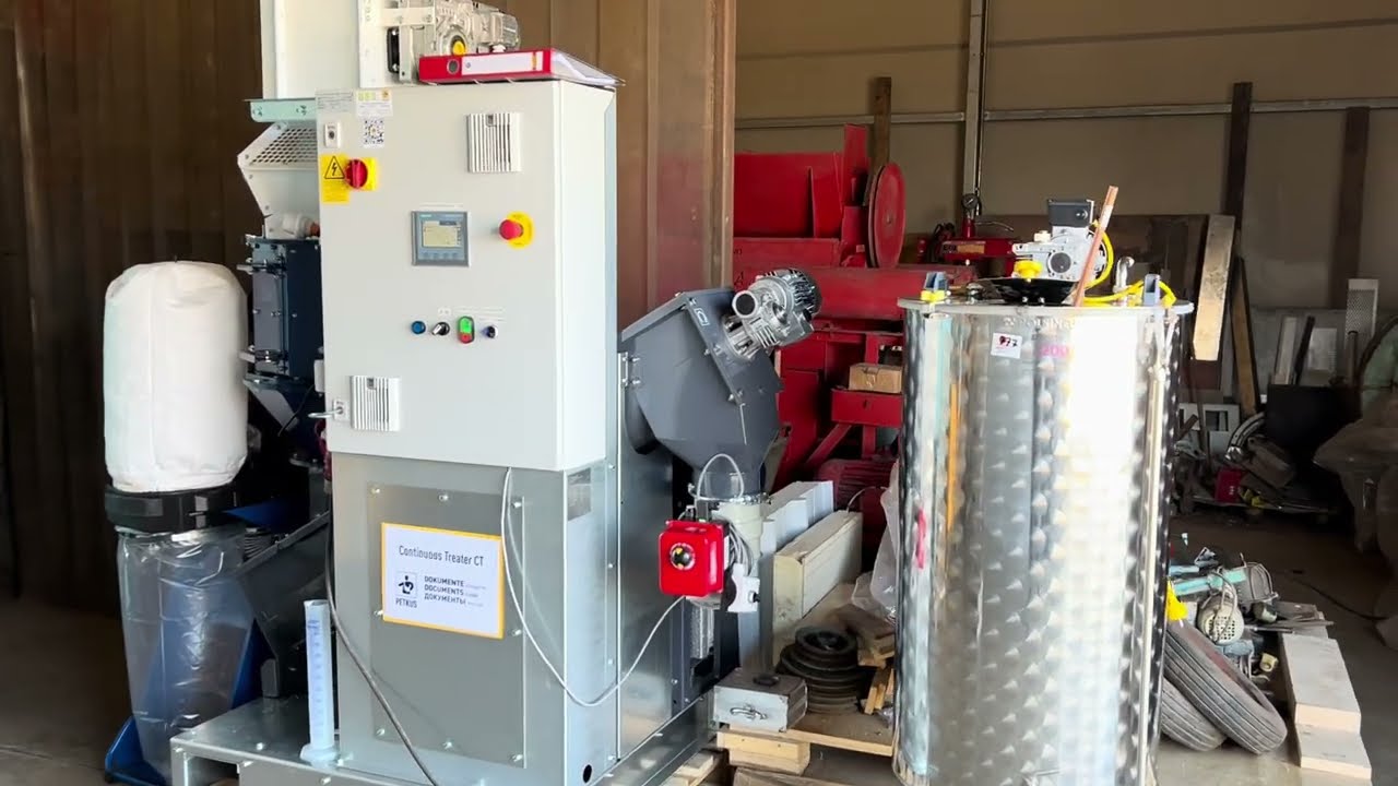 Seed treater Petkus CT05 function demonstration.
