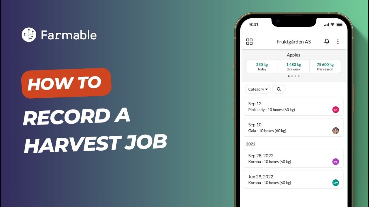 How to record a Harvest job - #farmable