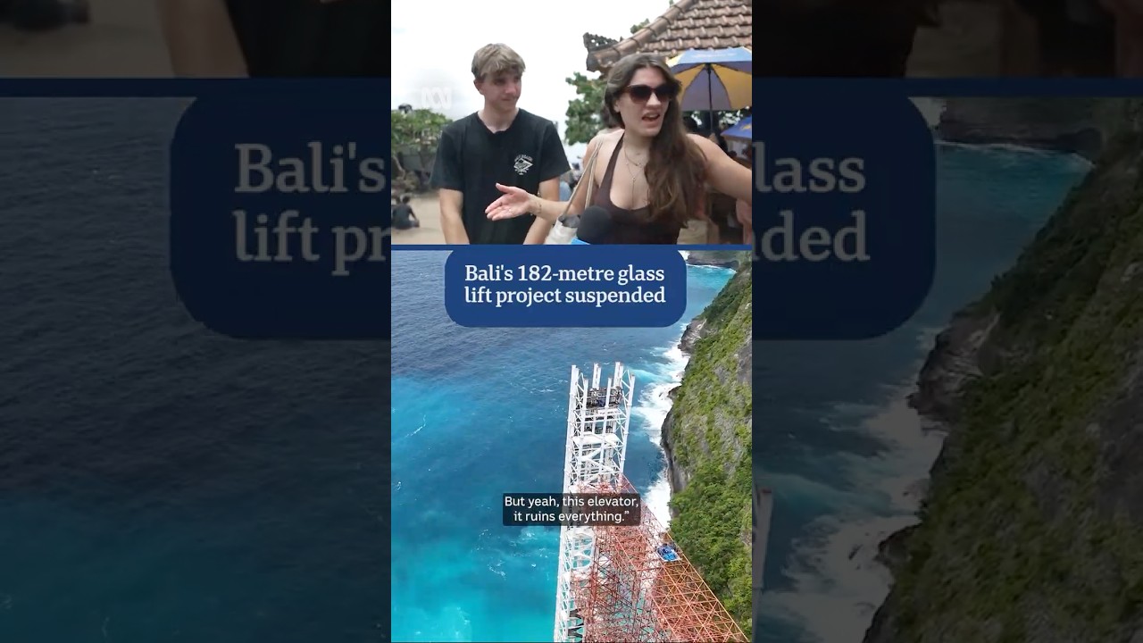 Bali's Kelingking Beach glass elevator stops construction | ABC NEWS