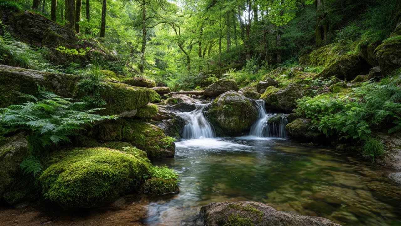 Relaxing Waterfall & River Sounds 🌊 White Noise for Deep Sleep