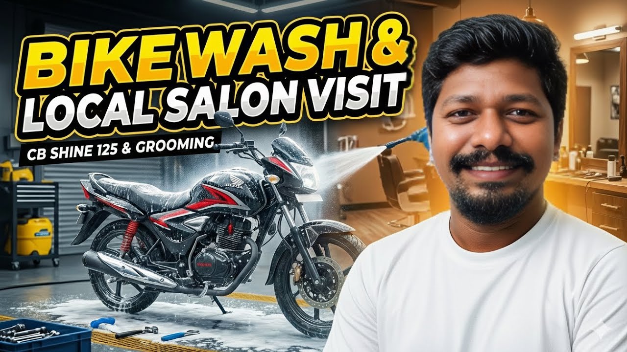 Aaj hum dono chamkenge!  CB Shine 125cc service & My Haircut. Kaun zyada shine kar raha hai #Vlog 12
