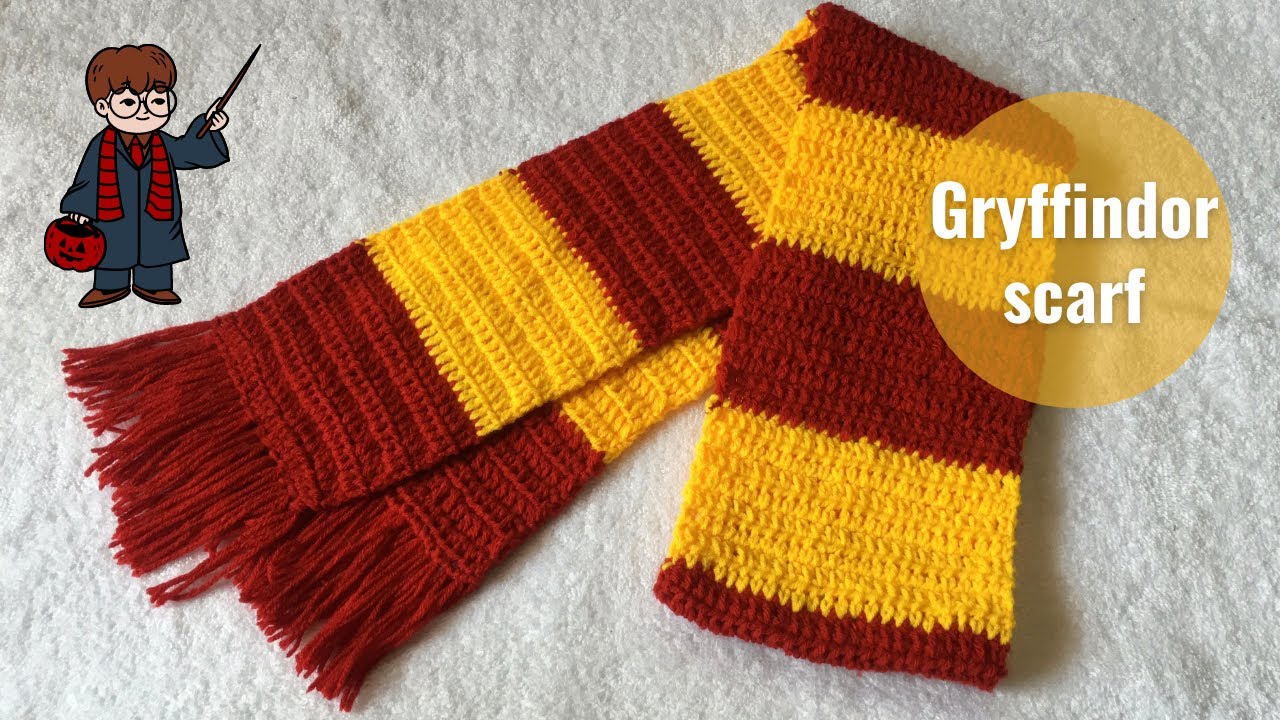 Harry Potter crochet scarf | Harry Potter Gryffindor Scarf Amigurumi pattern