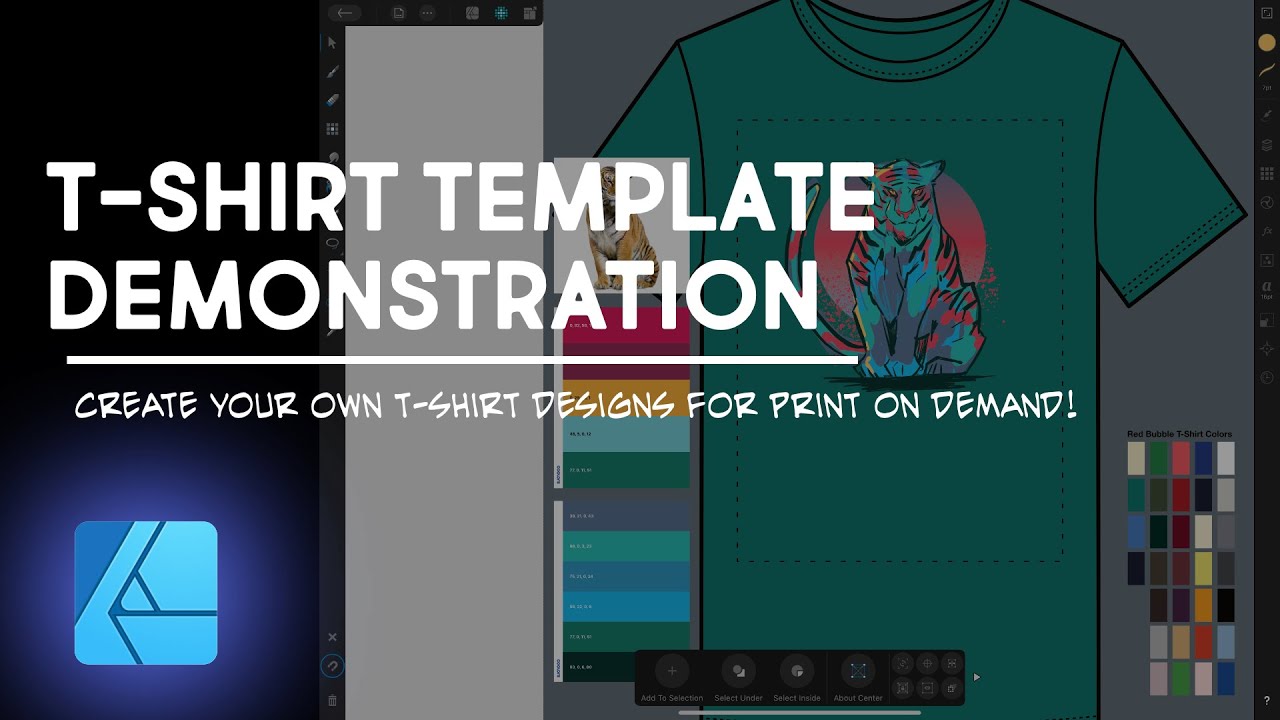 T Shirt Design Template for Affinity Designer on iPad