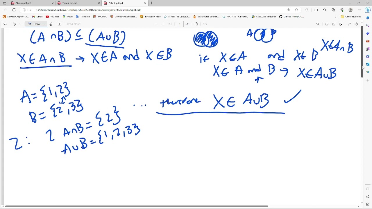 Basic Set Theory Proofs Example