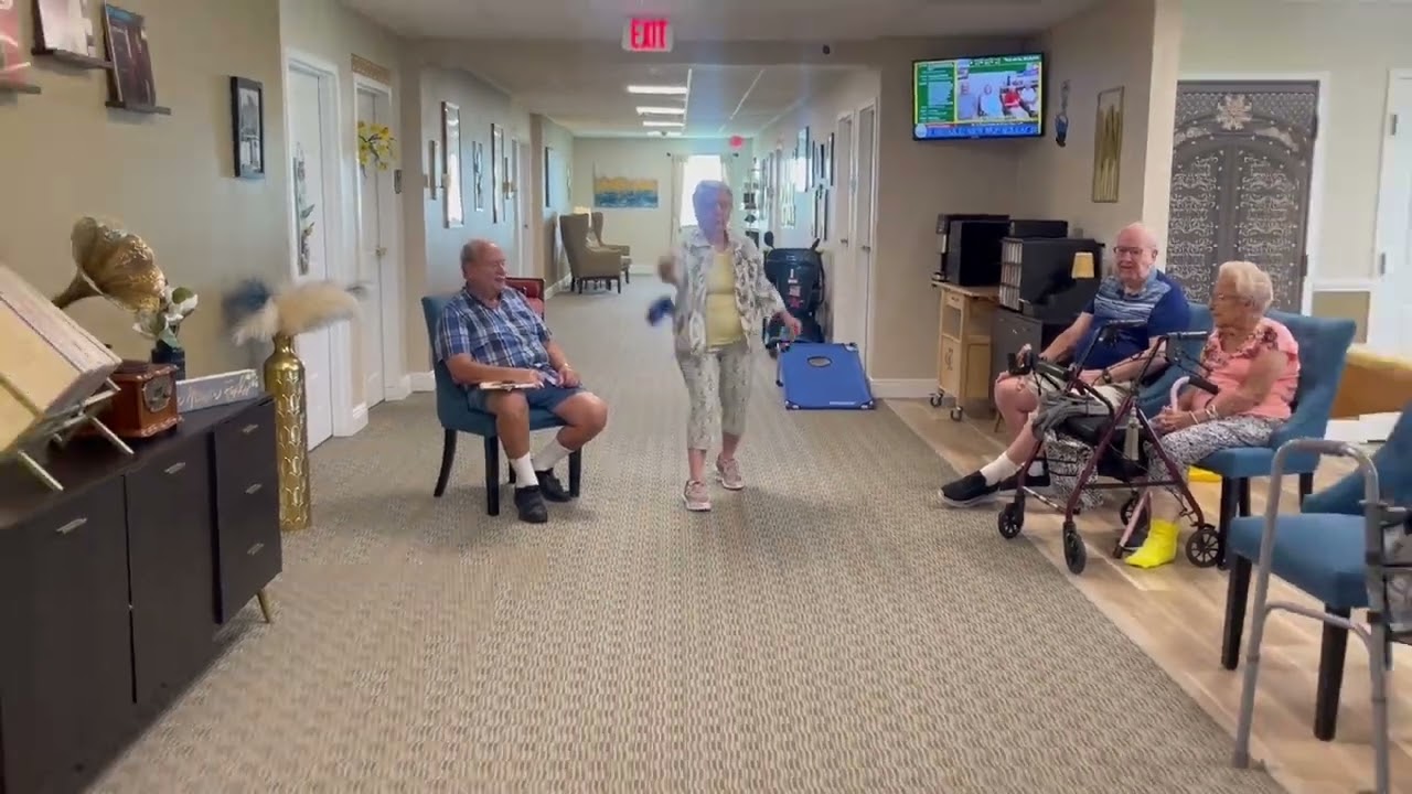 Cornhole With Roxi and our Assisted Living Residents