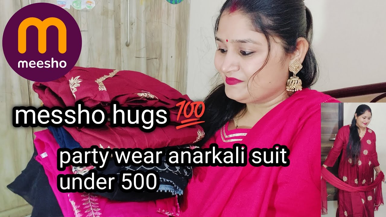 Messho hugs 💯 under 500 se starting xl to 5xl party wear anarkali suits.....