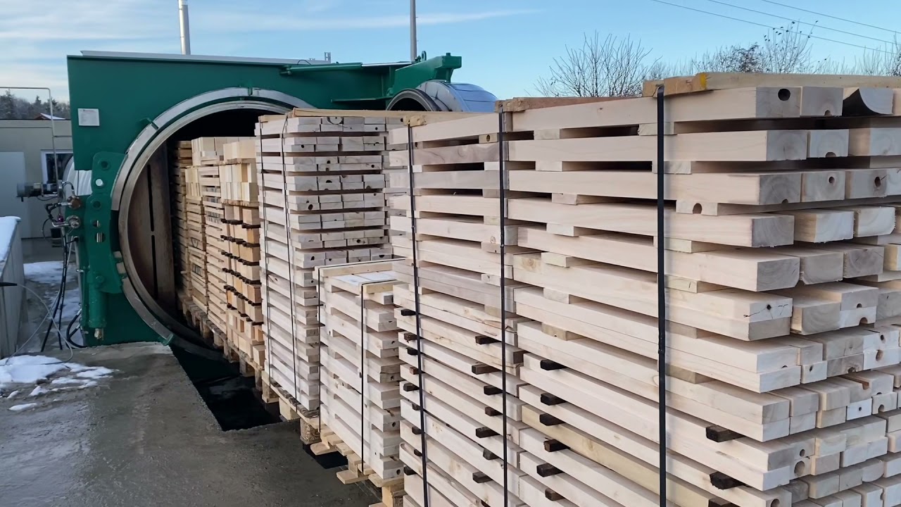 Thermoholzanlage 2,  Holz Modifizierung, Terrassenhölzer, Fassadenhölzer, Tonholz