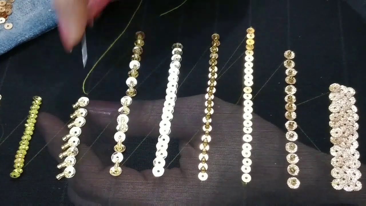 How to sew sequins  in different 9 ways | hand embroidery | DIY | sitara sippi | zardosi tutorial