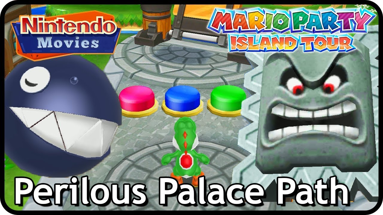 Mario Party Island Tour - Perilous Palace Path (Yoshi vs Mario vs Bowser Jr. vs Waluigi)