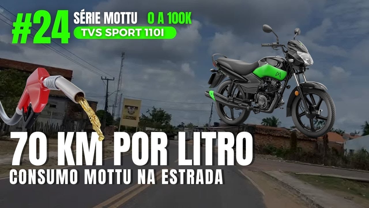 70 KM COM 1 LITRO! consumo na estrada | S&eacute;rie Mottu Sport TVS 100k EP 24