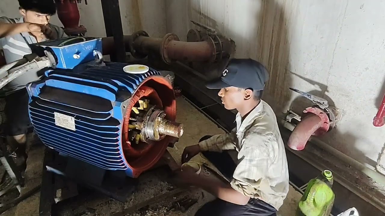 120 HP Kirloskar motor over oiling fitting servicing full video Mumbai mein motor kahan repair karva