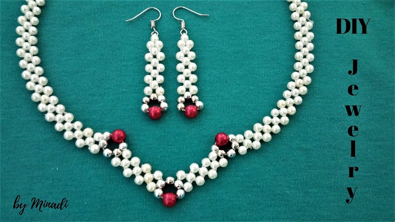 How to make an elegant jewelry set. Beading tutorial